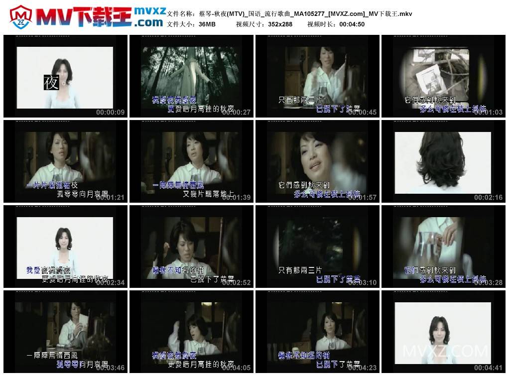 蔡琴-秋夜(MTV)_国语_流行歌曲_MA105277